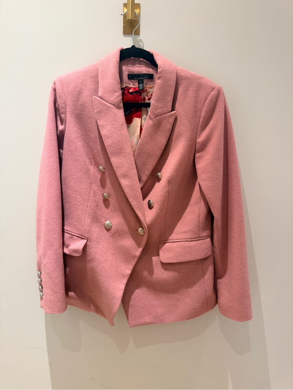 White House Black Market dusty Pink Double-Breasted Blazer